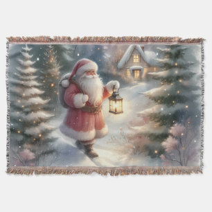 Santa-Laternenweg-Winterhäuschen-Szene Decke