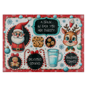 Santa Leckerei Board für Milch, Cookies und Rentie Schneidebrett
