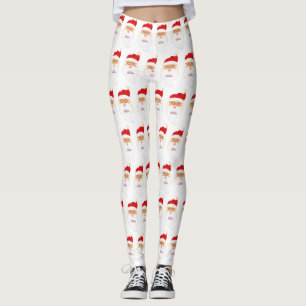 Santa Leggings mit seinem Gesichtshut und Bart