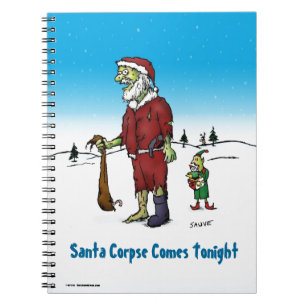 Santa Leiche Lustiger Zombie Cartoon Notizblock