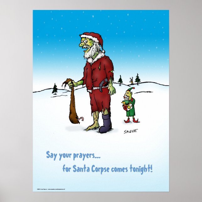 Santa Leichen Zombie Cartoon Poster (Vorne)