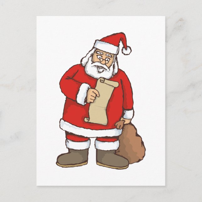 Santa Lesung Feiertagspostkarte (Vorderseite)