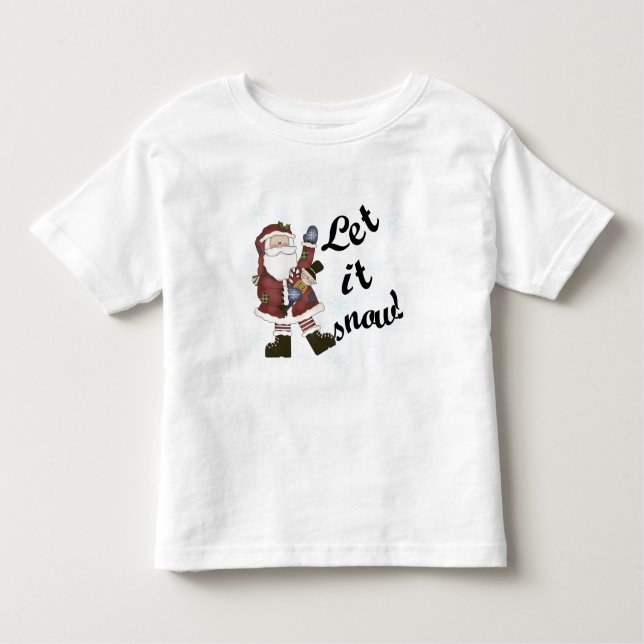 Santa Let it Schnee T - Shirt und Geschenke (Vorderseite)
