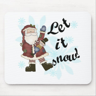 Santa Let it Schnee T - Shirt und Geschenke Mousepad