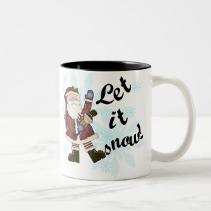 Santa Let it Snow Zweifarbige Tasse