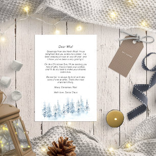 Santa Letter für Baby Blue Winter Forest Rustic Feiertagskarte