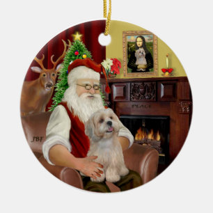 Santa-Lhasa Apso (R2) Keramik Ornament