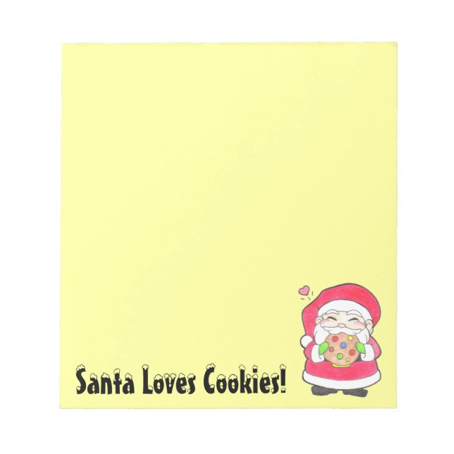 Santa Lieben Cookies Notepad Notizblock (Vorderseite)
