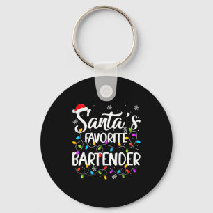 Santa Lieblingsbarkeeper Weihnachtsbeleuchtung Lus Schlüsselanhänger