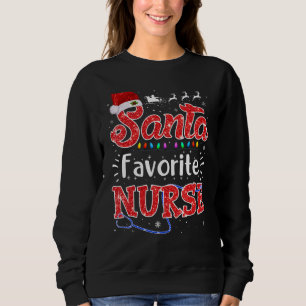 Santa Lieblingskrankenschwester Xmas Licht Kranken Sweatshirt