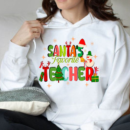 Santa Lieblingslehrer.personalisiertes Lehrergesch Hoodie