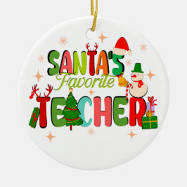 Santa Lieblingslehrer.personalisiertes Lehrergesch Keramik Ornament