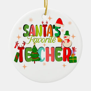 Santa Lieblingslehrer.personalisiertes Lehrergesch Keramik Ornament