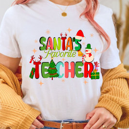 Santa Lieblingslehrer.personalisiertes Lehrergesch T-Shirt