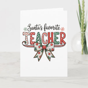 Santa Lieblingslehrer Schule Weihnachten Bogen Xma Karte