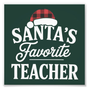 Santa Lieblingslehrer Weihnachten unterrichtet Sch Fotodruck