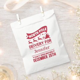SANTA Liefername ROT & White North Pole Geschenktütchen