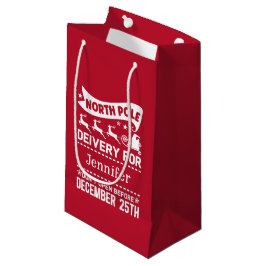 SANTA Liefername Roter und Weißer Nordpol Lieferna Kleine Geschenktüte
