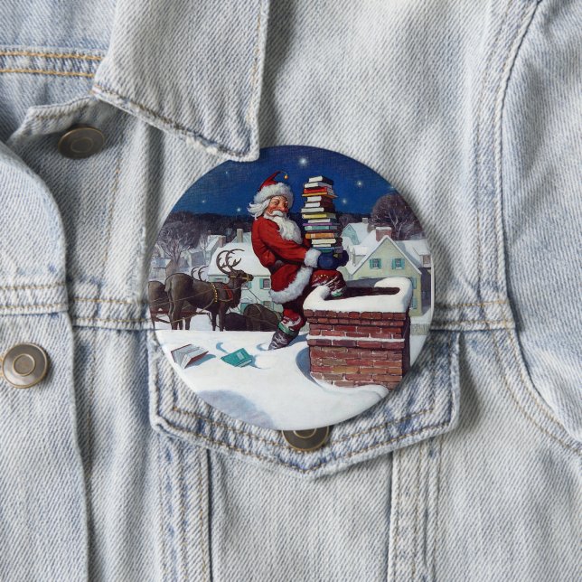 Santa liefert Bücher von Wyeth, Button (Beispiel)