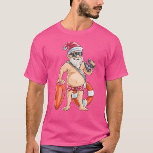 Santa Lifeguard Cooler Sommer Weihnachten im Juli T-Shirt