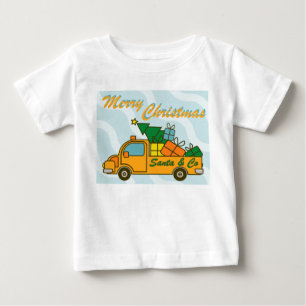 Santa LKW Seitenansicht Frohe Weihnachten Baby T-shirt
