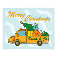 Santa LKW Seitenansicht Frohe Weihnachten