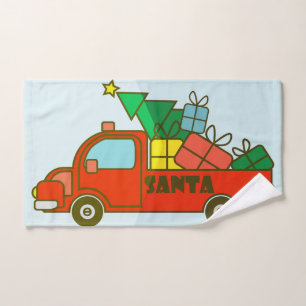 Santa LKW Seitenansicht Frohe Weihnachten Handtuch