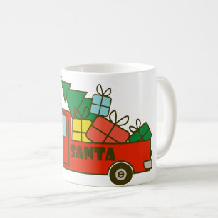 Santa LKW Seitenansicht Frohe Weihnachten Kaffeetasse
