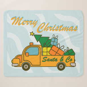 Santa LKW Seitenansicht Frohe Weihnachten Sherpadecke