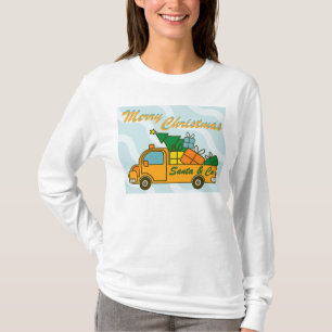 Santa LKW Seitenansicht Frohe Weihnachten T-Shirt