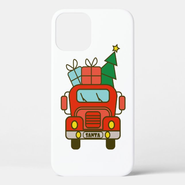 Santa LKW Vorderansicht Frohe Weihnachten Case-Mate iPhone Hülle (Rückseite)