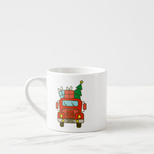 Santa LKW Vorderansicht Frohe Weihnachten Espressotasse