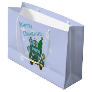 Santa LKW Vorderansicht Frohe Weihnachten Große Geschenktüte