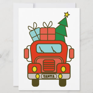 Santa LKW Vorderansicht Frohe Weihnachten Karte