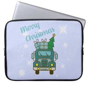 Santa LKW Vorderansicht Frohe Weihnachten Laptopschutzhülle
