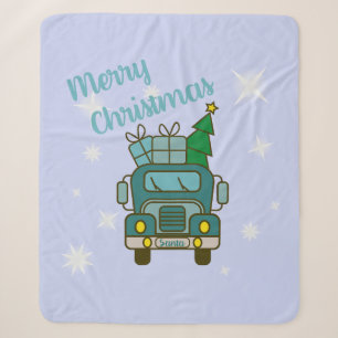 Santa LKW Vorderansicht Frohe Weihnachten Sherpadecke