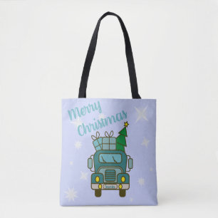 Santa LKW Vorderansicht Frohe Weihnachten Tasche