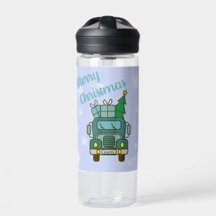 Santa LKW Vorderansicht Frohe Weihnachten Trinkflasche