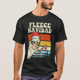 Santa Llama Fleece Navidad Alpaca Weihnachten Weih T-Shirt