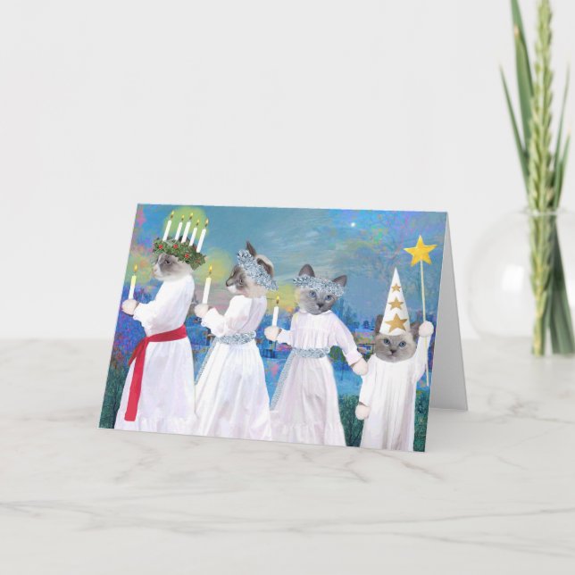 Santa Lucia Procession - Urlaubskarte Feiertagskarte (Vorderseite)