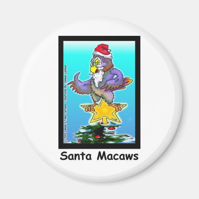 Santa Macaws Weihnachtsgeschenke & T-Shirts Magnet (Vorne)