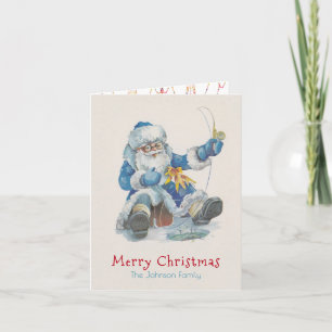 Santa macht Urlaub beim Angeln (FOTO EINFÜGEN) - K Karte