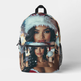 Santa Mädchen - Ho Ho Ho - Weihnachten Bedruckter Rucksack