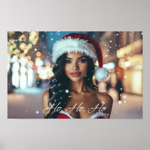 Santa Mädchen - Ho Ho Ho - Weihnachten Poster
