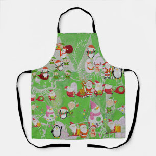 Santa Magical Green New Jahre Schürze