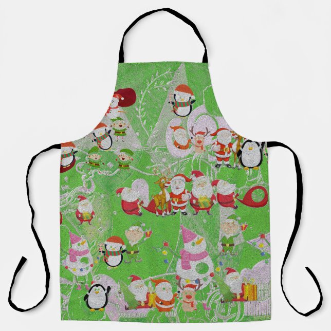 Santa Magical Green New Jahre Schürze (Vorderseite)