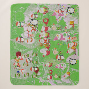 Santa Magical Green New Jahre Sherpadecke