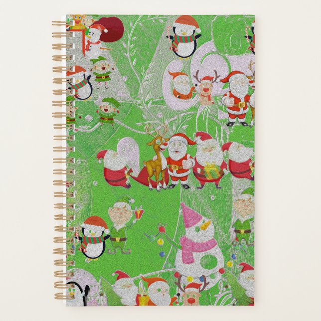 Santa Magical Green New Year Agendas Planer (Vorderseite)