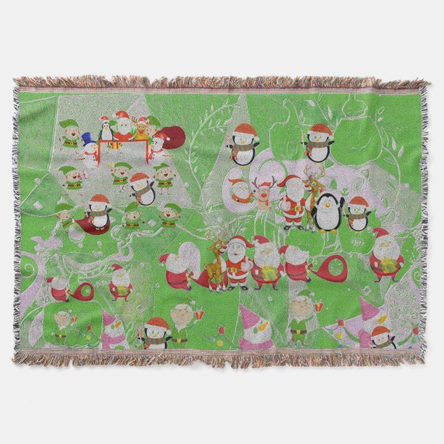 Santa Magical Green New Year Decke (Vorderseite)