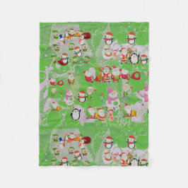 Santa Magical Green New Year  Fleecedecke